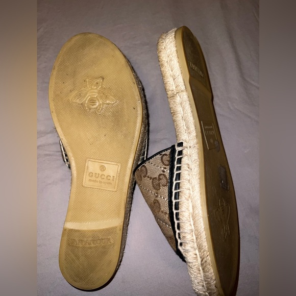 Gucci GG MATELASSÉ CANVAS ESPADRILLE SANDAL - Picture 6 of 8